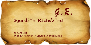 Gyurán Richárd névjegykártya